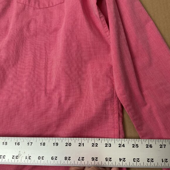 Chaps Mens Long Sleeve Button-Down Shirt XL Pink Easy Care Cotton Blend - Picture 8 of 8